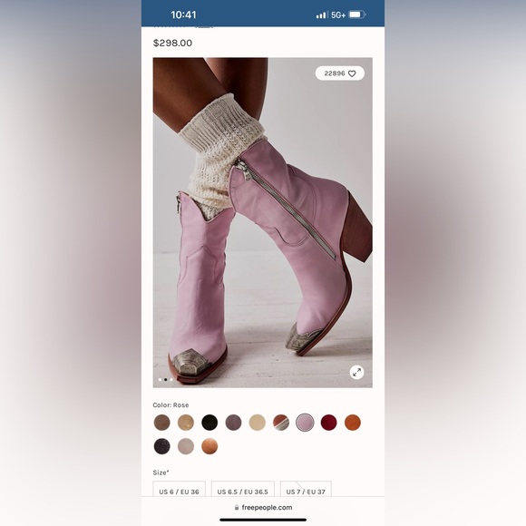 FREE PEOPLE BRAYDEN WESTERN LILAC BOOTS - Picture 2 of 7